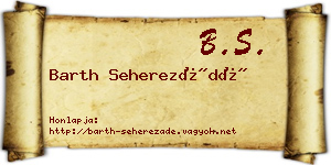 Barth Seherezádé névjegykártya